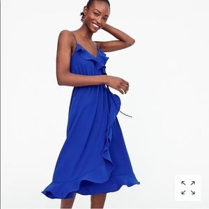 J Crew Drapey Ruffle Faux-Wrap Dress